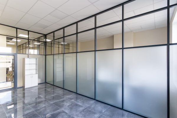 sandblasted Office glass partition