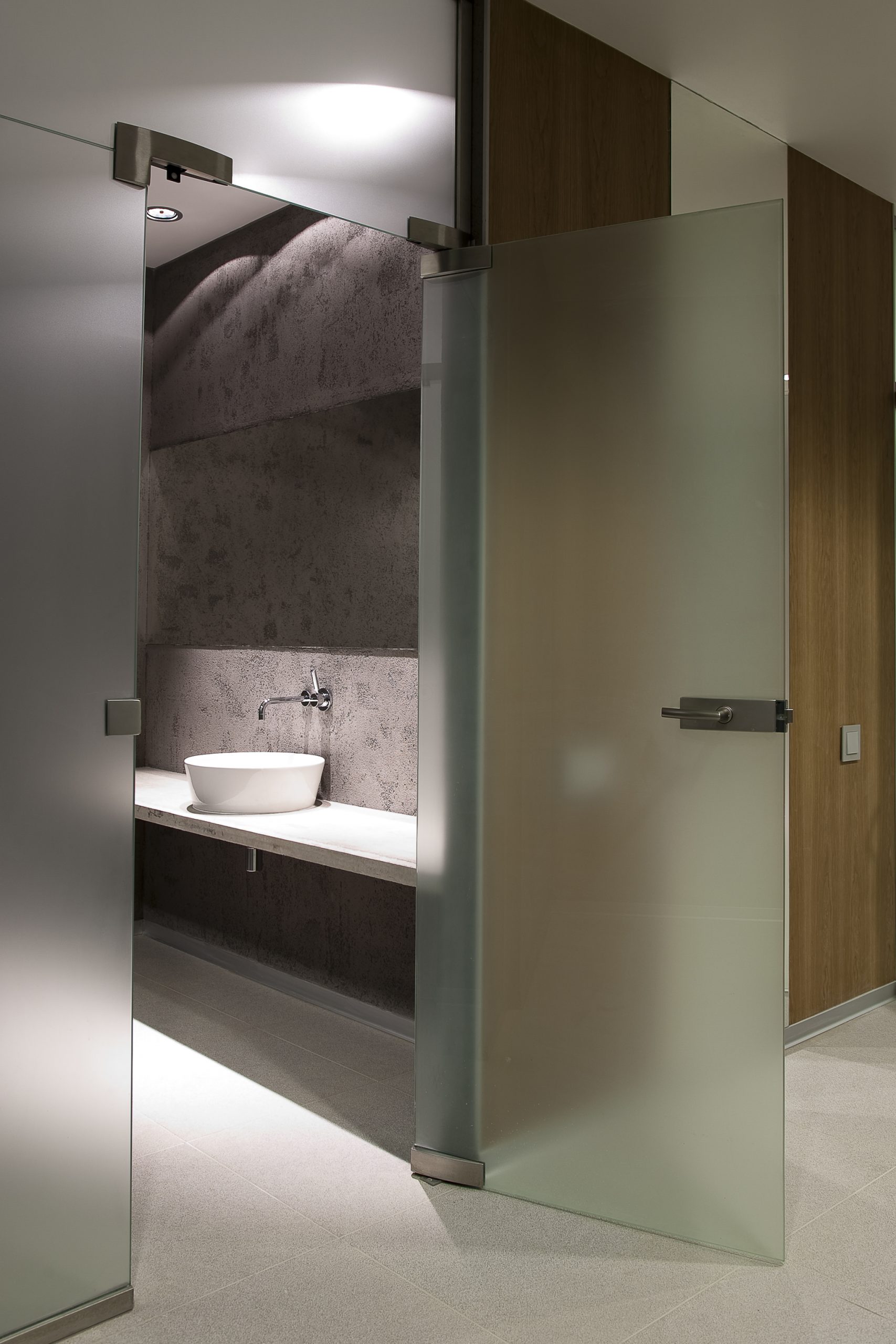 Sandblasted Bathroom Glass
