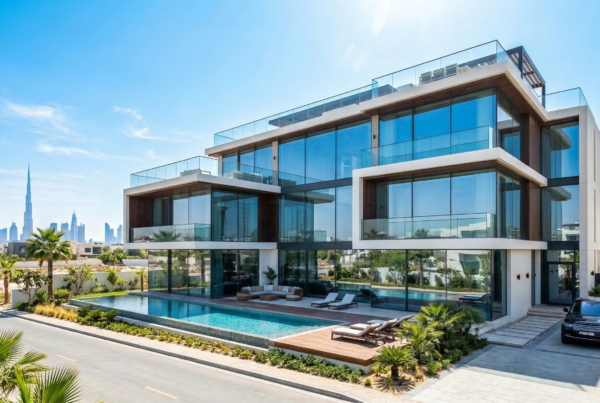 a large house with gladd windows in dubai
